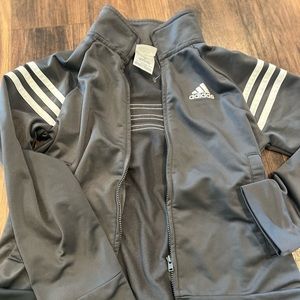 Adidas, Boys (8), light gray, zip jacket, like new